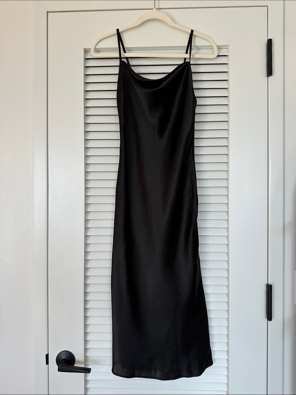 bebe Black Midi Slip Dress